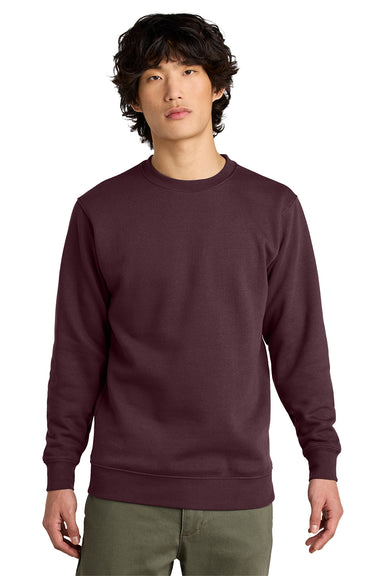 District DT6104 Mens Very Important Fleece Crewneck Sweatshirt Plum Purple Model Front