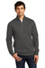 District DT6106 Mens Very Important 1/4 Zip Sweatshirt Charcoal Grey Model Front