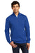 District DT6106 Mens Very Important 1/4 Zip Sweatshirt Deep Royal Blue Model Front