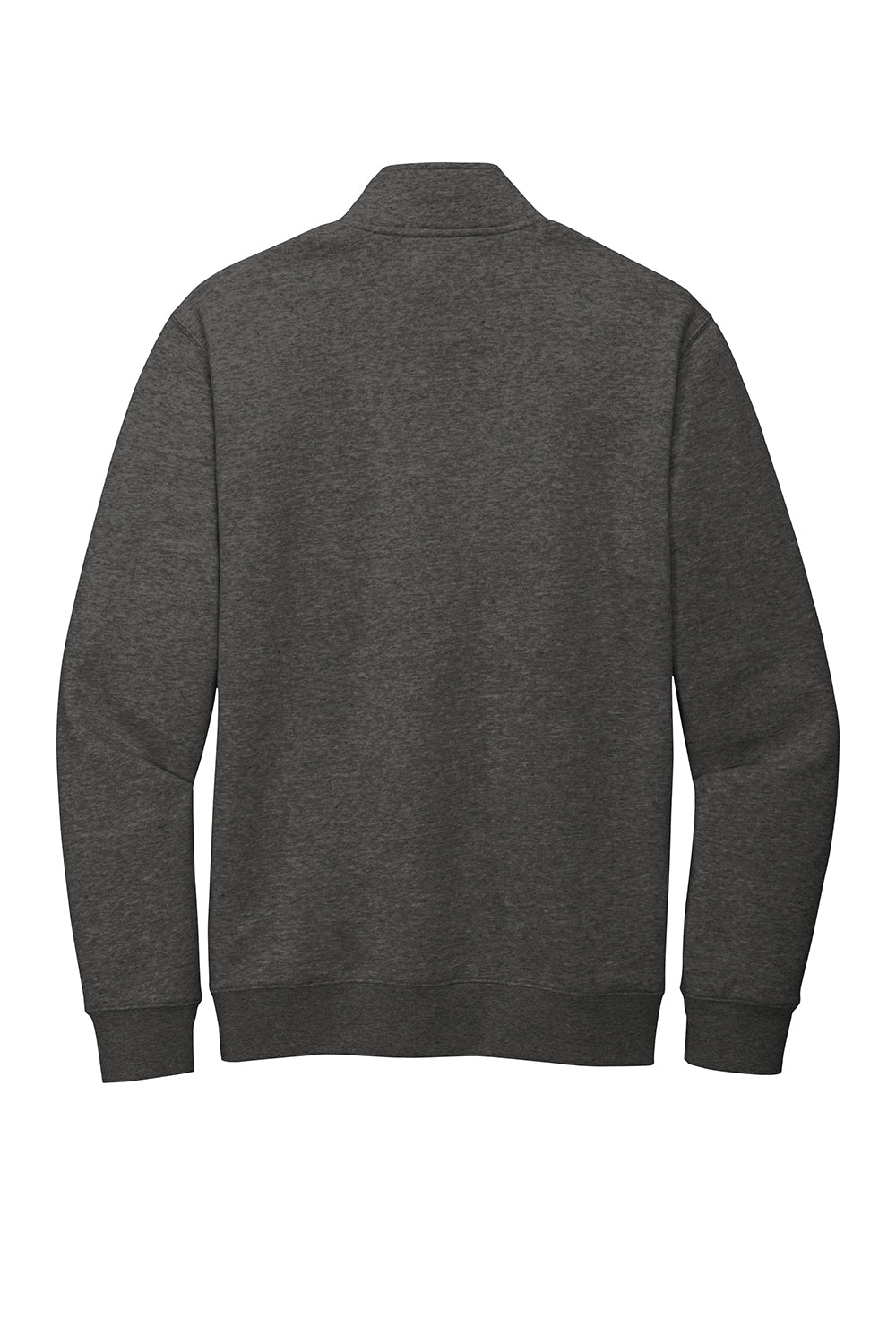 District DT6106 Mens Very Important 1/4 Zip Sweatshirt Heather Charcoal Grey Flat Back