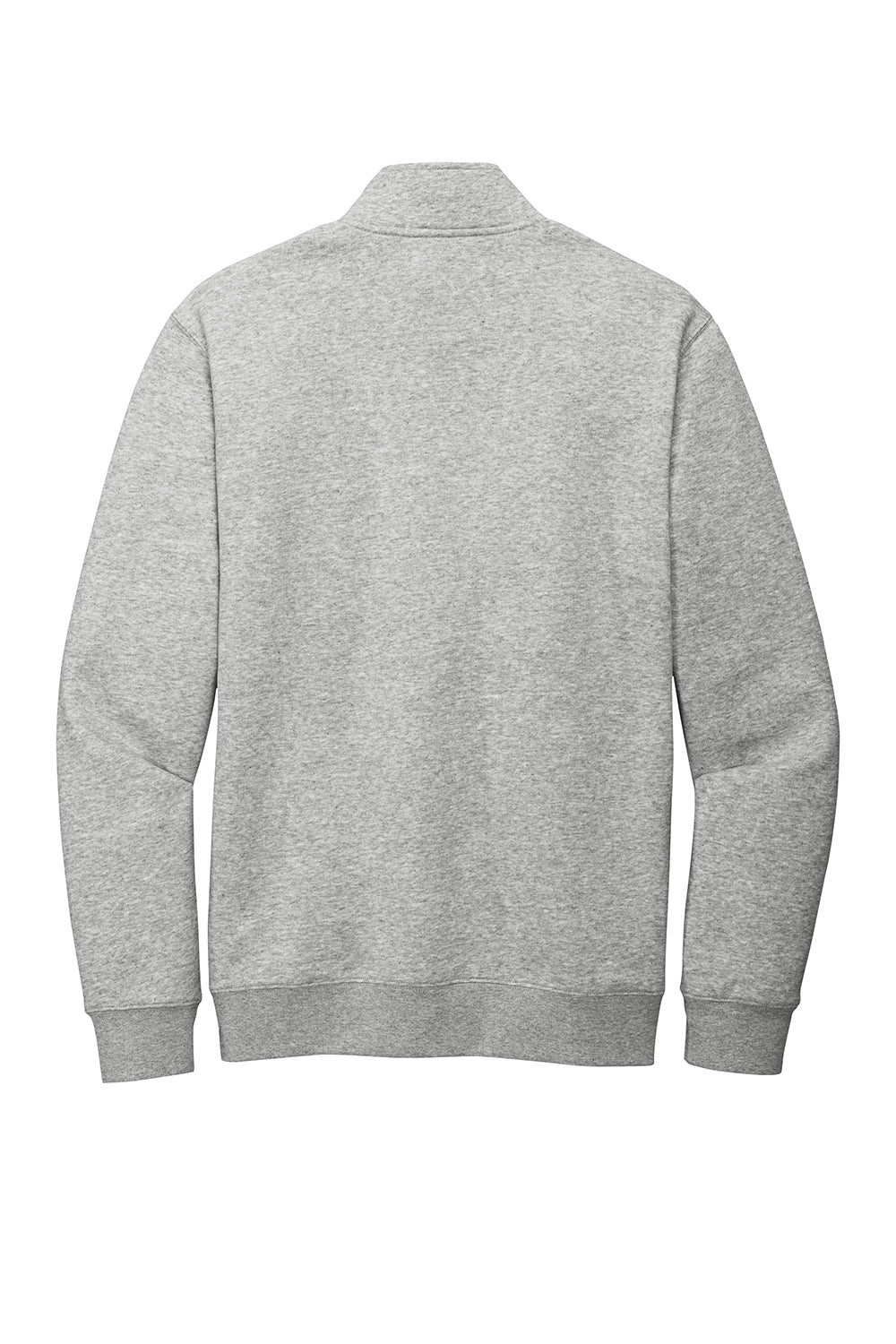 District DT6106 Mens Very Important 1/4 Zip Sweatshirt Heather Light Grey Flat Back