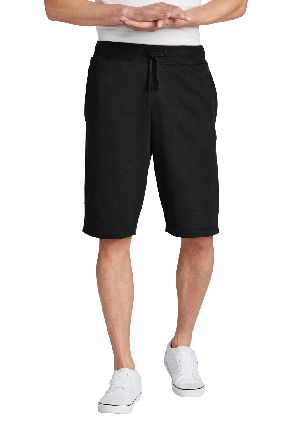 District DT6108 Mens V.I.T. Fleece Shorts w/ Pockets Black Model Front