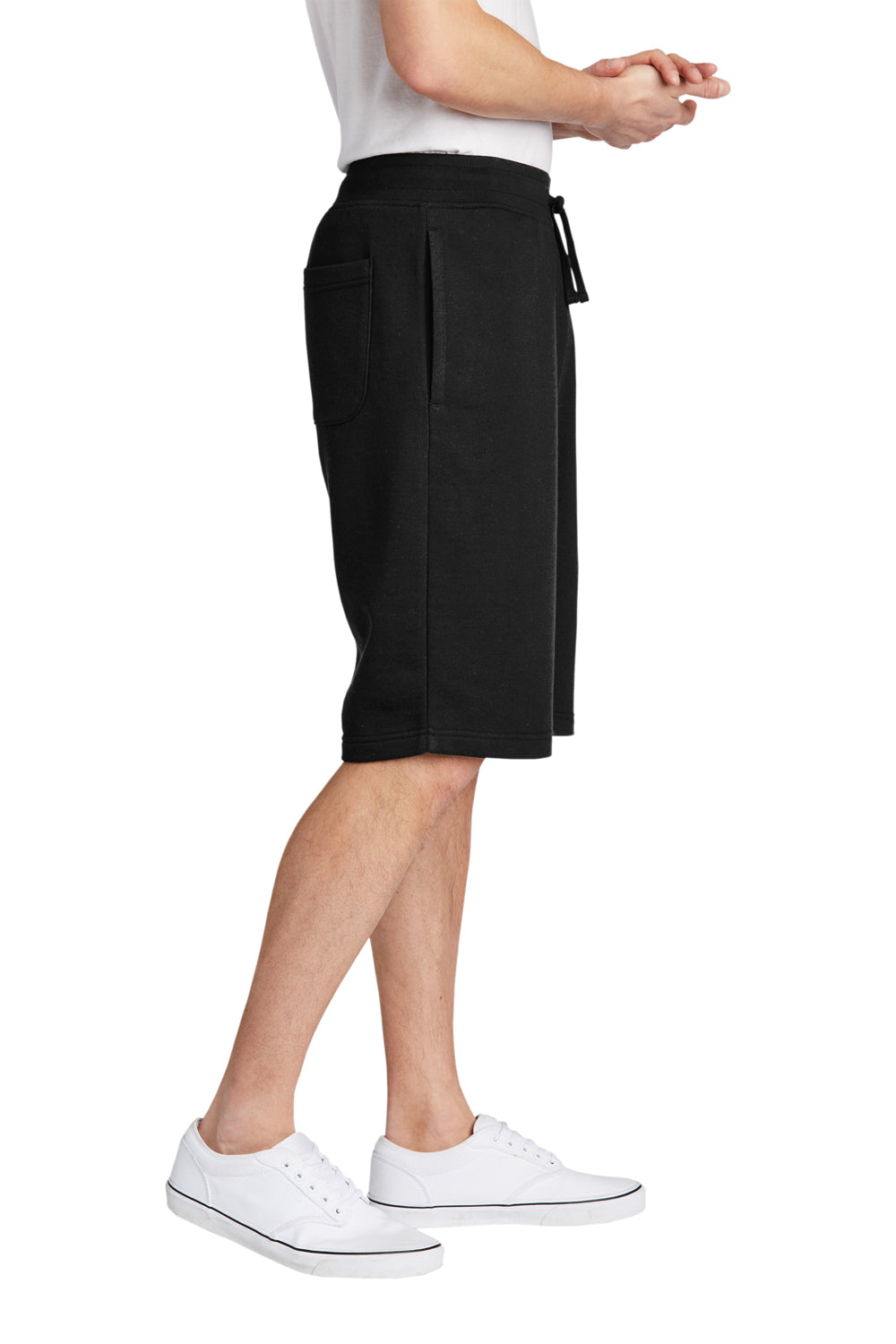 District DT6108 Mens V.I.T. Fleece Shorts w/ Pockets Black Model Side