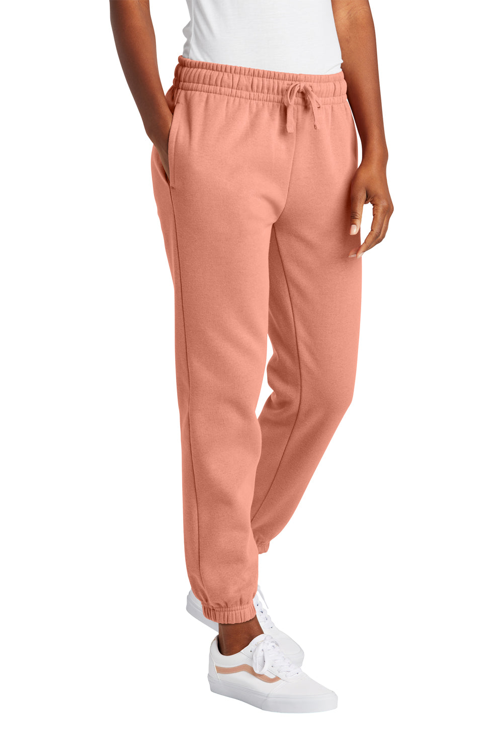 District DT6110 Womens V.I.T. Fleece Sweatpants w/ Pockets Desert Rose Model 3q