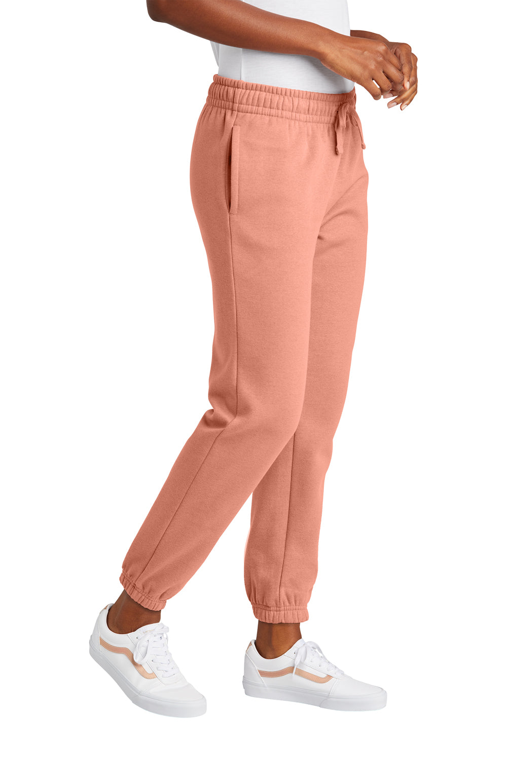 District DT6110 Womens V.I.T. Fleece Sweatpants w/ Pockets Desert Rose Model Side