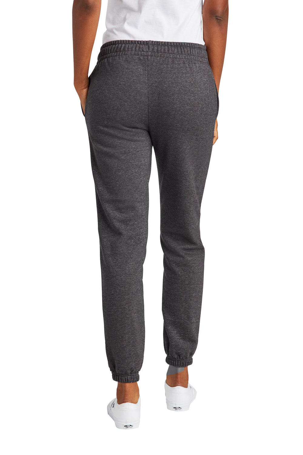 District DT6110 Womens V.I.T. Fleece Sweatpants w/ Pockets Heather Charcoal Grey Model Back