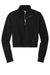 District DT6111 Womens V.I.T. Fleece 1/4 Zip Sweatshirt Black Flat Front