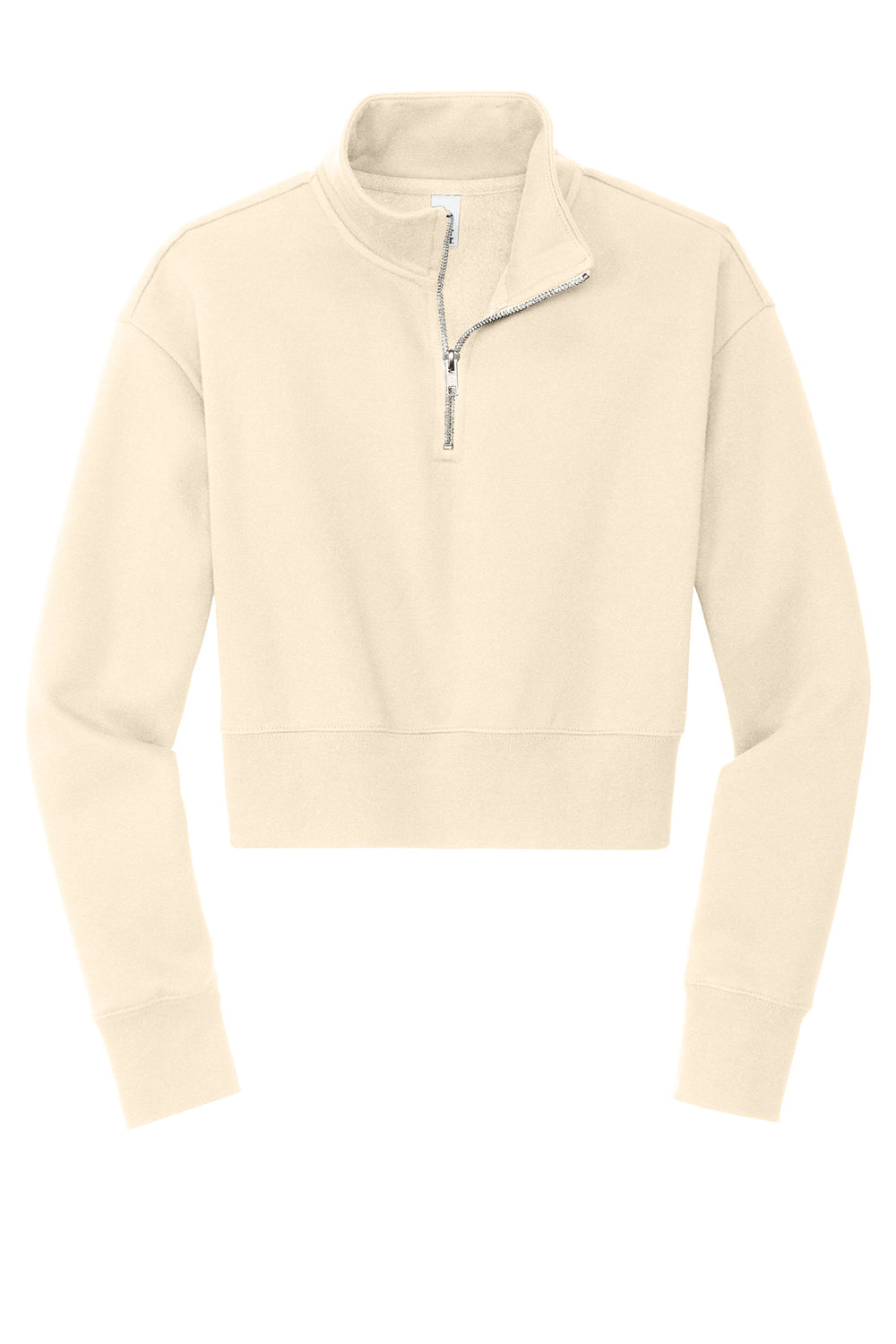 District DT6111 Womens V.I.T. Fleece 1/4 Zip Sweatshirt Gardenia Flat Front