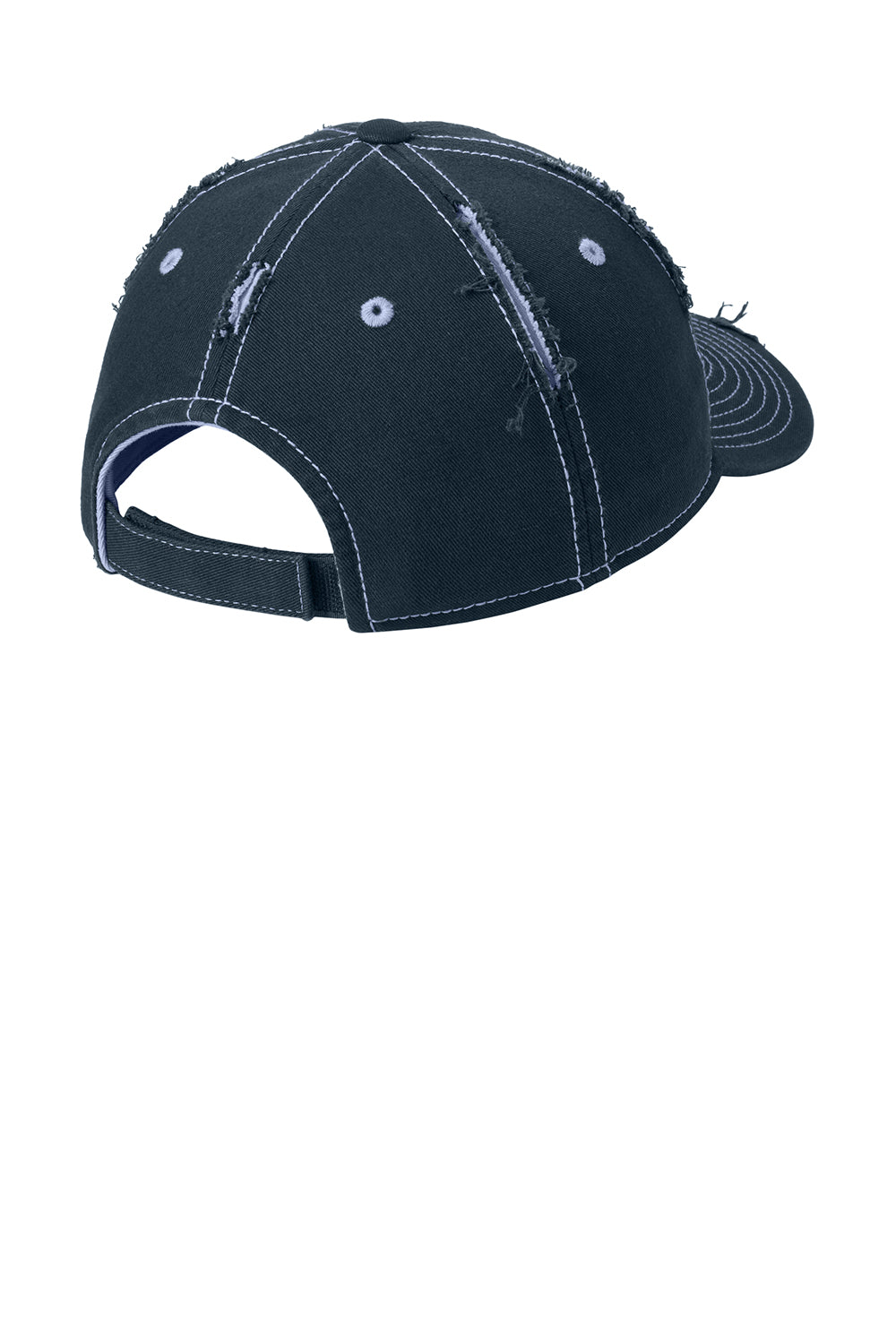 District DT612 Mens Adjustable Hat New Navy Blue/Light Blue Flat Back