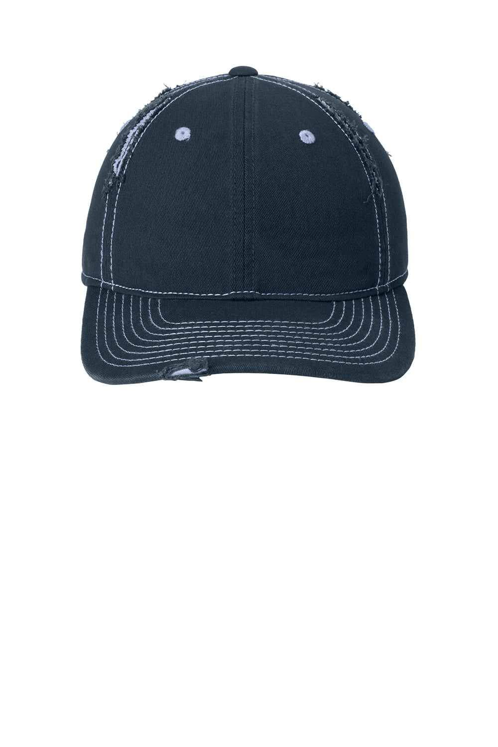 District DT612 Mens Adjustable Hat New Navy Blue/Light Blue Flat Front