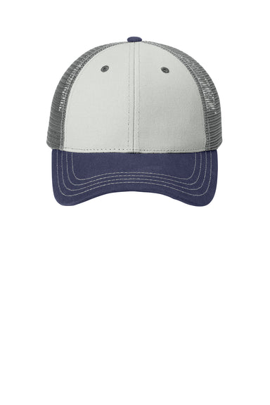 District DT616 Mens Adjustable Hat Chrome Grey/New Navy Blue Flat Front