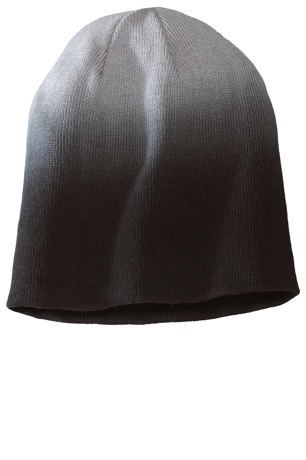 District DT618 Mens Slouch Beanie Black Dip Dye Flat Front