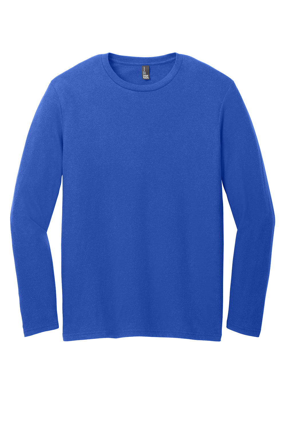 District DT6200 Mens Very Important Long Sleeve Crewneck T-Shirt Deep Royal Blue Flat Front