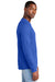 District DT6200 Mens Very Important Long Sleeve Crewneck T-Shirt Deep Royal Blue Model Side