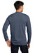 District DT6200 Mens Very Important Long Sleeve Crewneck T-Shirt Heather Navy Blue Model Back