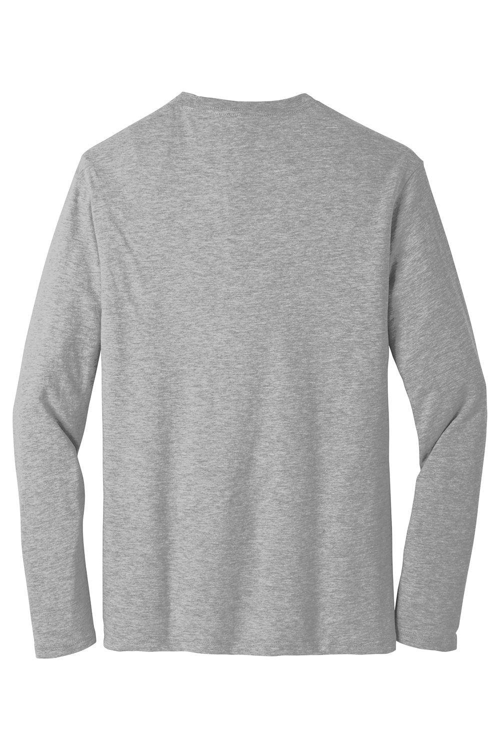 District DT6200 Mens Very Important Long Sleeve Crewneck T-Shirt Heather Light Grey Flat Back