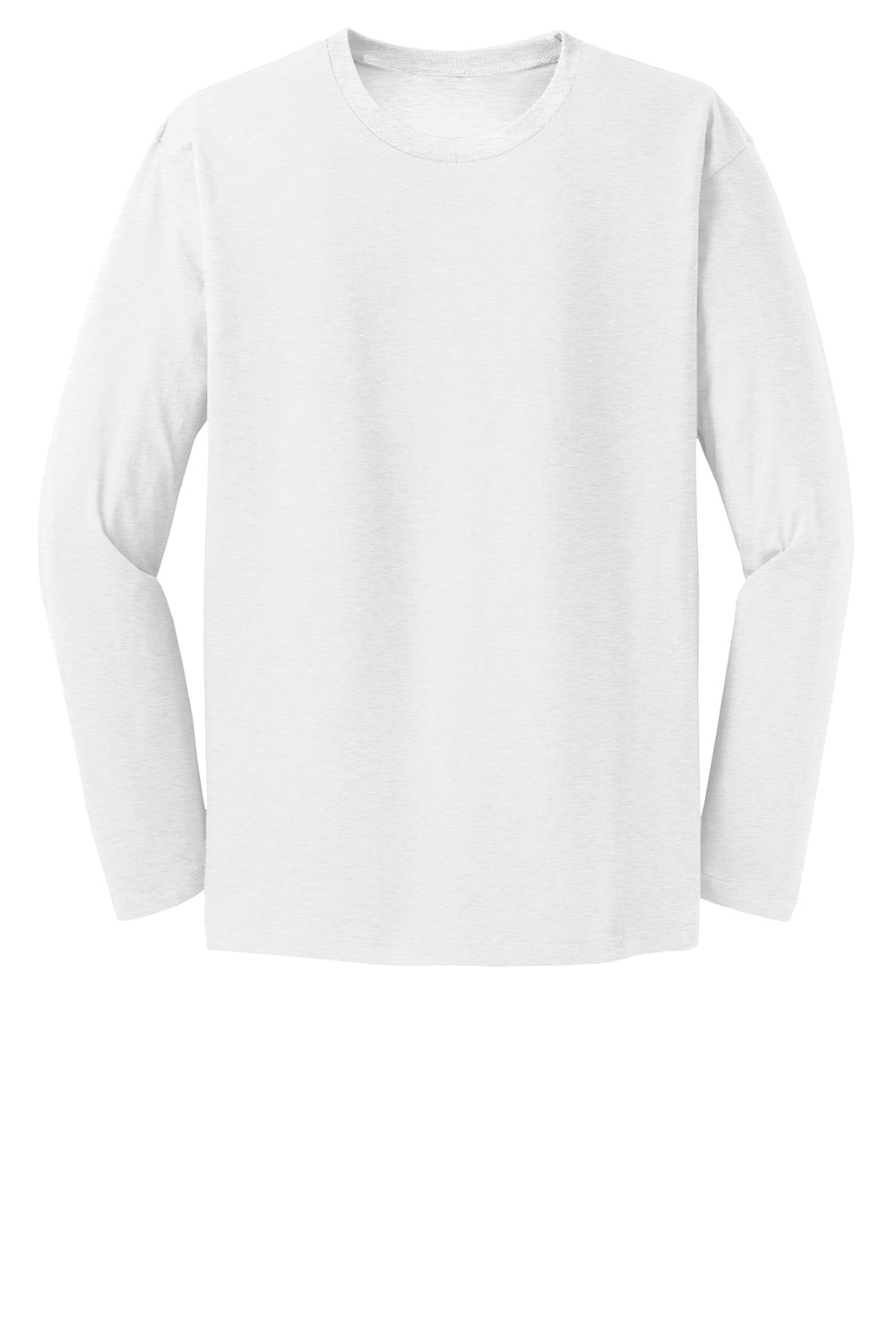 District DT6200 Mens Very Important Long Sleeve Crewneck T-Shirt White Flat Front