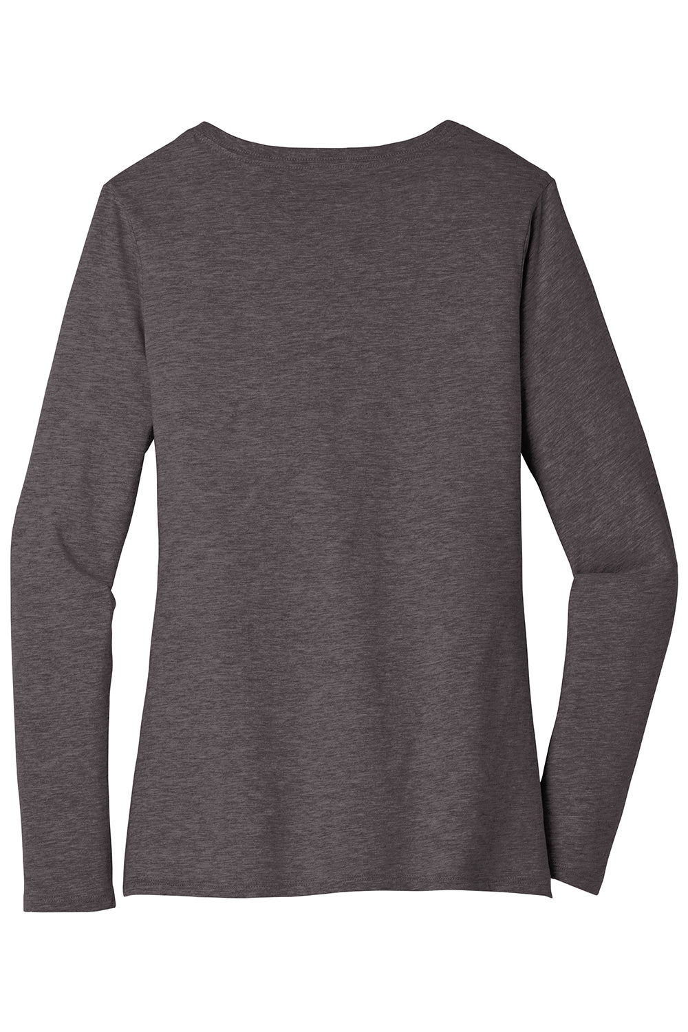 District DT6201 Womens Very Important Long Sleeve V-Neck T-Shirts Heather Charcoal Grey Flat Back