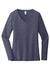 District DT6201 Womens Very Important Long Sleeve V-Neck T-Shirts Heather Navy Blue Flat Front