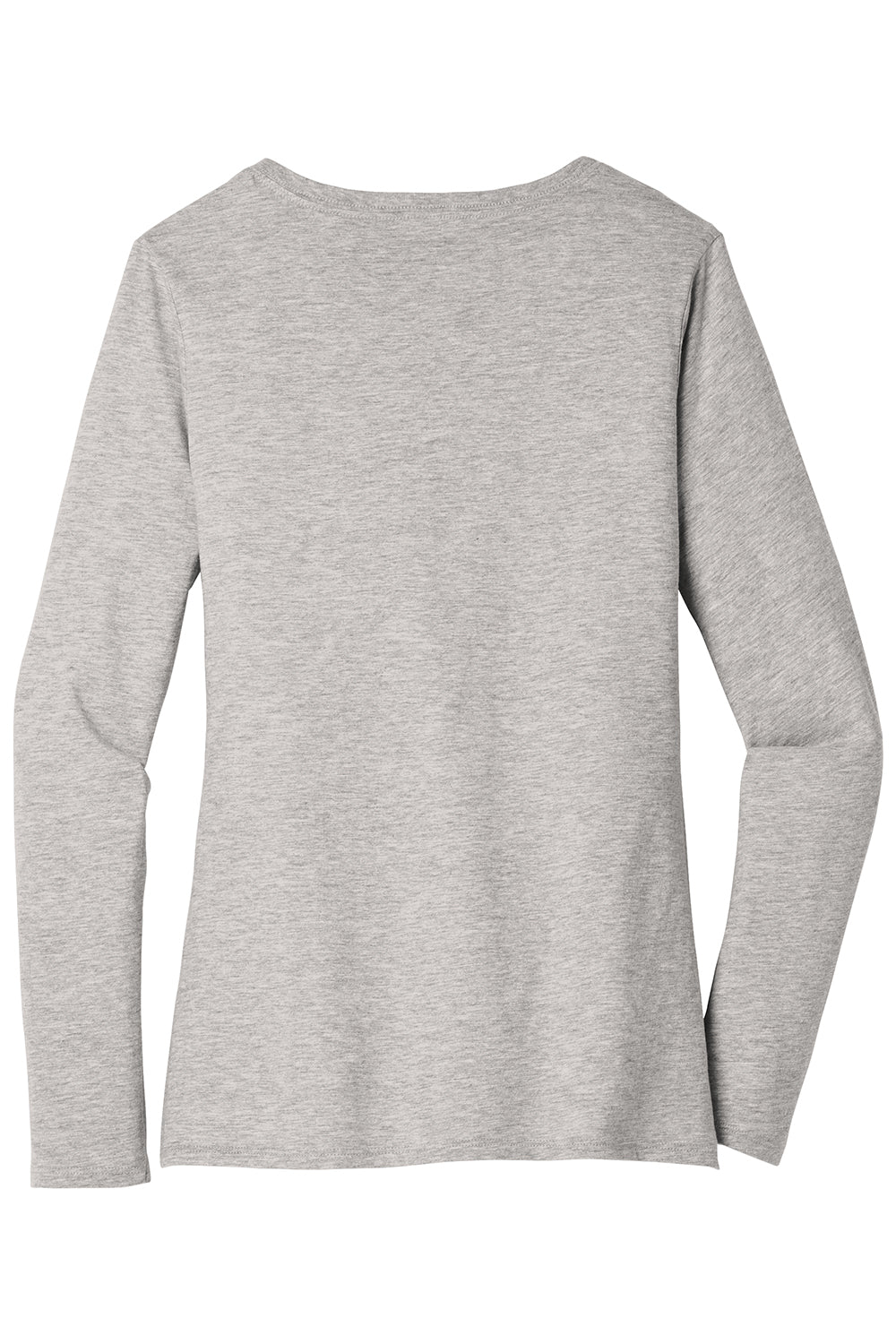 District DT6201 Womens Very Important Long Sleeve V-Neck T-Shirts Heather Light Grey Flat Back