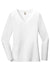 District DT6201 Womens Very Important Long Sleeve V-Neck T-Shirts White Flat Front