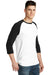 District DT6210 Mens Very Important 3/4 Sleeve Crewneck T-Shirt White/Black Model 3q