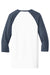 District DT6210 Mens Very Important 3/4 Sleeve Crewneck T-Shirt White/Heather Navy Blue Flat Back