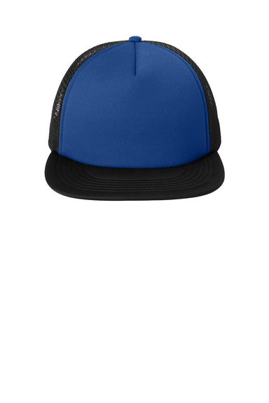 District DT624 Mens Flat Bill Snapback Trucker Hat Royal Blue Flat Front