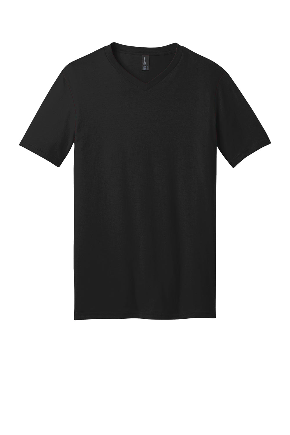 District DT6500 Mens Very Important Short Sleeve V-Neck T-Shirt Black Flat Front