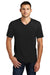 District DT6500 Mens Very Important Short Sleeve V-Neck T-Shirt Black Model Front