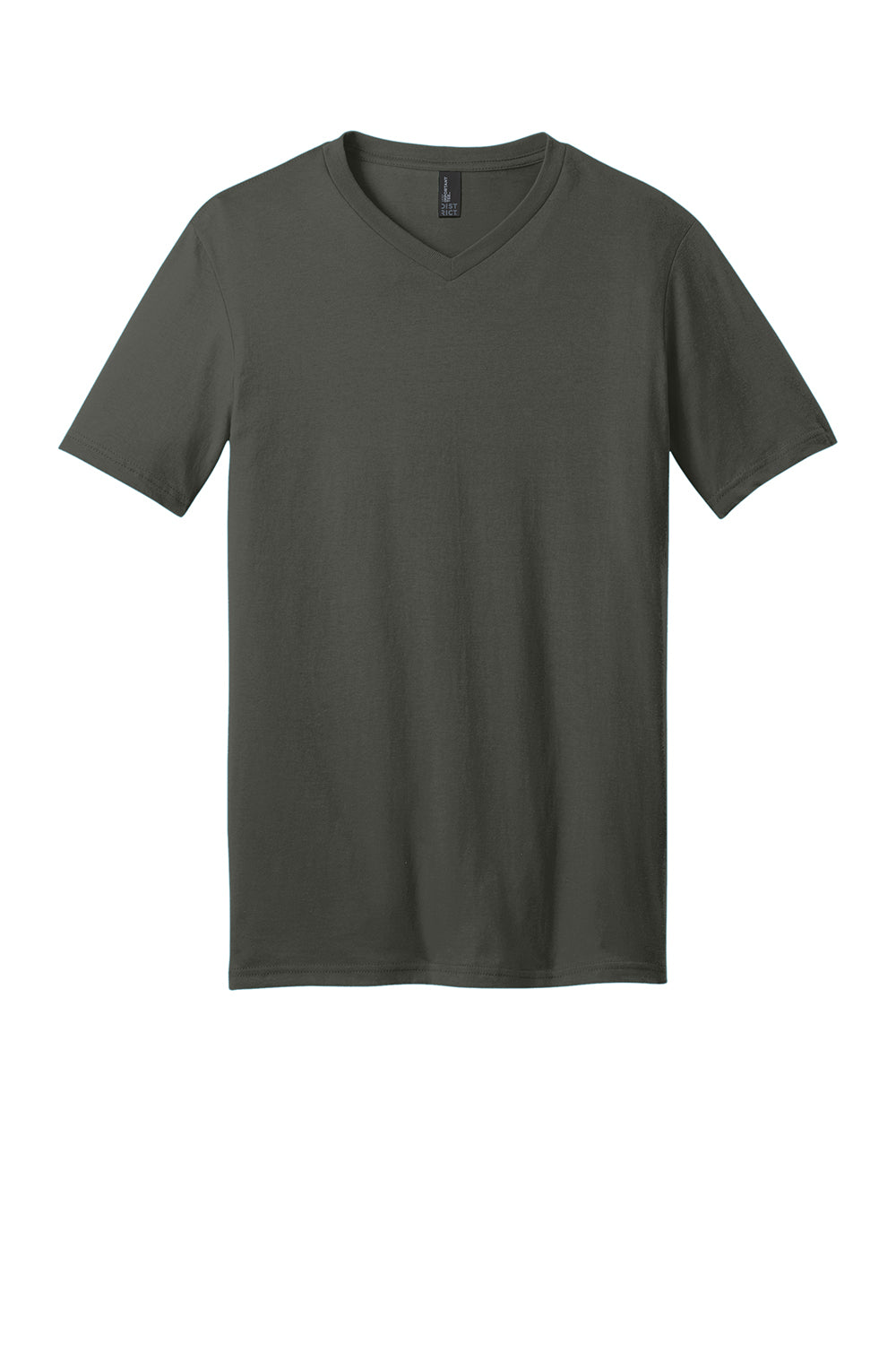 District DT6500 Mens Very Important Short Sleeve V-Neck T-Shirt Deepest Grey Flat Front