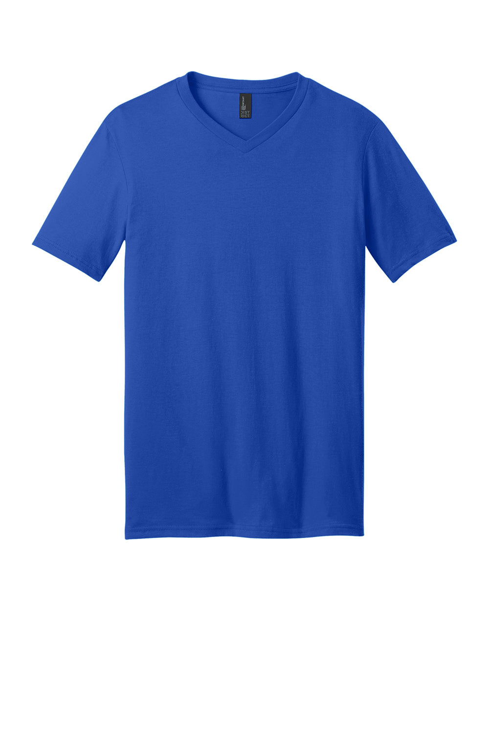 District DT6500 Mens Very Important Short Sleeve V-Neck T-Shirt Deep Royal Blue Flat Front