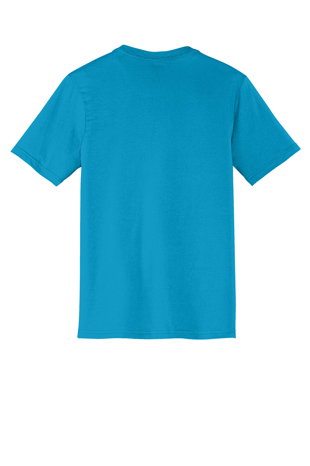 District DT6500 Mens Very Important Short Sleeve V-Neck T-Shirt Light Turquoise Blue Flat Back