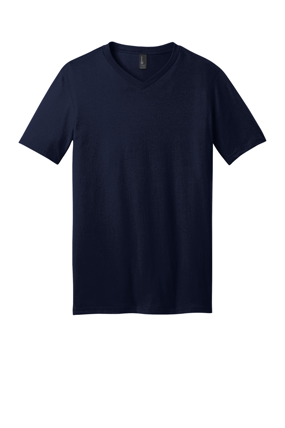 District DT6500 Mens Very Important Short Sleeve V-Neck T-Shirt New Navy Blue Flat Front