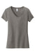 District DT6503 Womens Very Important Short Sleeve V-Neck T-Shirt Grey Frost Flat Front