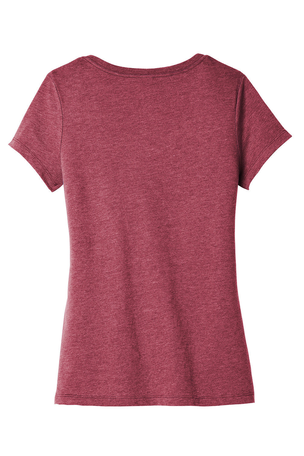 District DT6503 Womens Very Important Short Sleeve V-Neck T-Shirt Heather Cardinal Red Flat Back