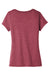 District DT6503 Womens Very Important Short Sleeve V-Neck T-Shirt Heather Cardinal Red Flat Back