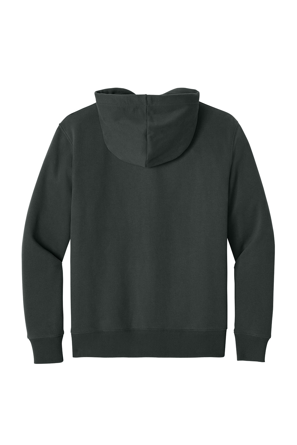 District DT6600 Mens V.I.T. Heavyweight Fleece Hooded Sweatshirt Hoodie Charcoal Grey Flat Back