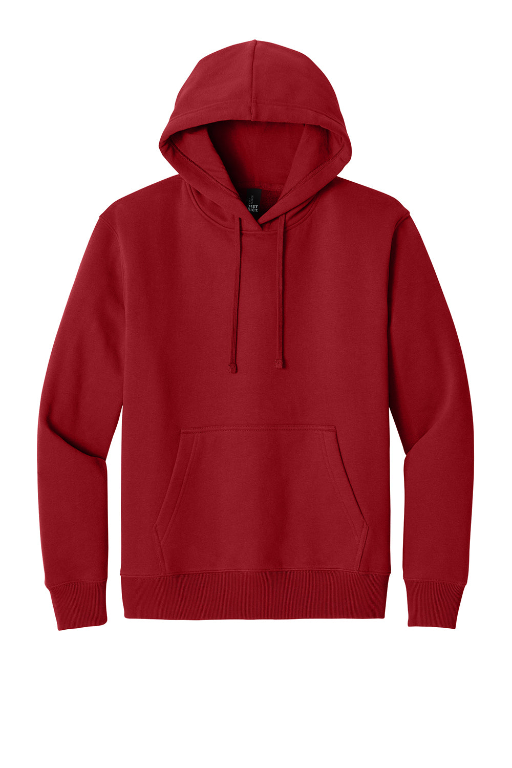 District DT6600 Mens V.I.T. Heavyweight Fleece Hooded Sweatshirt Hoodie Classic Red Flat Front