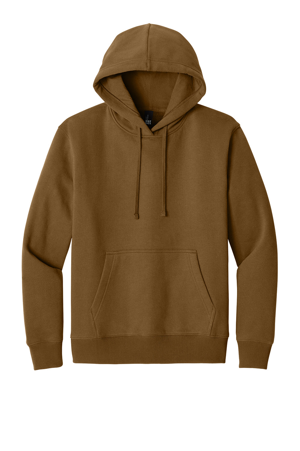 District DT6600 Mens V.I.T. Heavyweight Fleece Hooded Sweatshirt Hoodie Duck Brown Flat Front