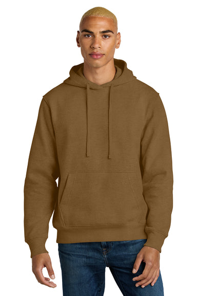 District DT6600 Mens V.I.T. Heavyweight Fleece Hooded Sweatshirt Hoodie Duck Brown Model Front