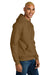 District DT6600 Mens V.I.T. Heavyweight Fleece Hooded Sweatshirt Hoodie Duck Brown Model Side