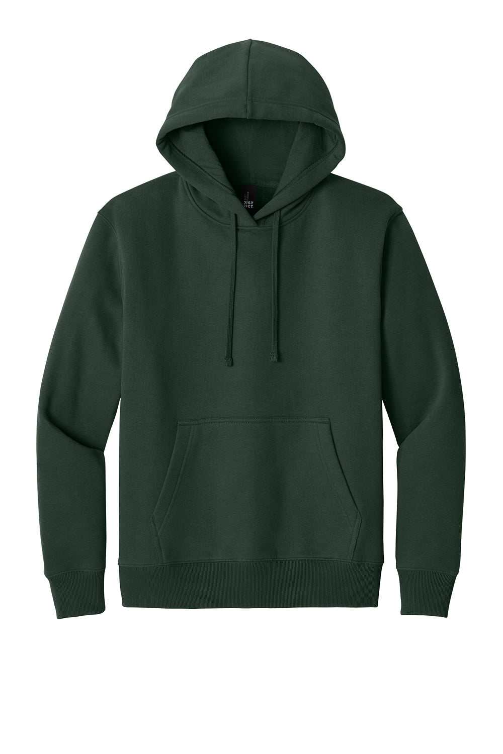 District DT6600 Mens V.I.T. Heavyweight Fleece Hooded Sweatshirt Hoodie Forest Green Flat Front