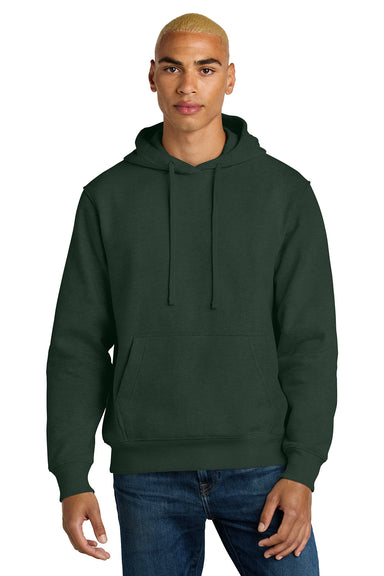 District DT6600 Mens V.I.T. Heavyweight Fleece Hooded Sweatshirt Hoodie Forest Green Model Front