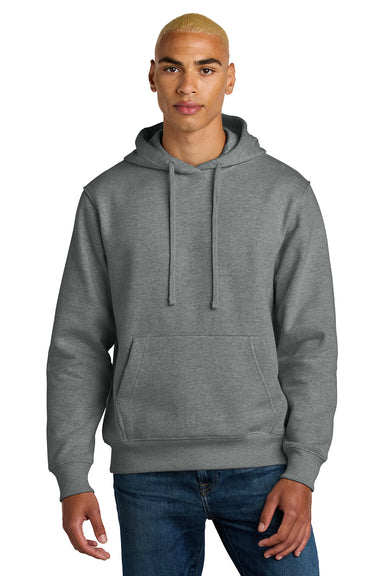 District DT6600 Mens V.I.T. Heavyweight Fleece Hooded Sweatshirt Hoodie Grey Frost Model Front