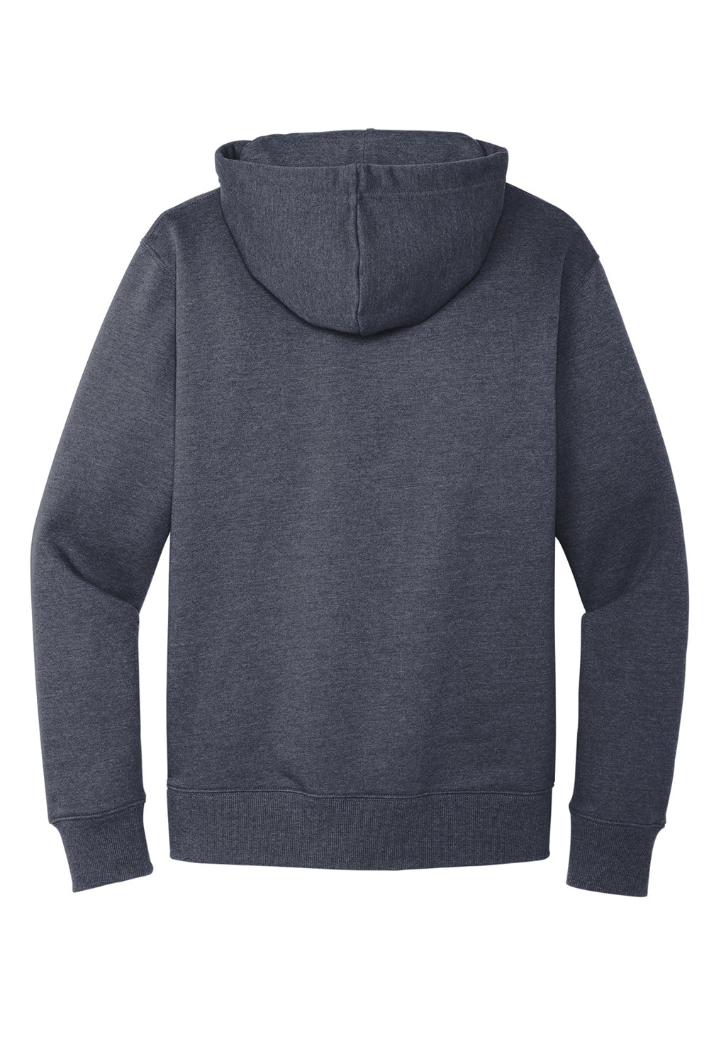 District DT6600 Mens V.I.T. Heavyweight Fleece Hooded Sweatshirt Hoodie Heather Navy Blue Flat Back