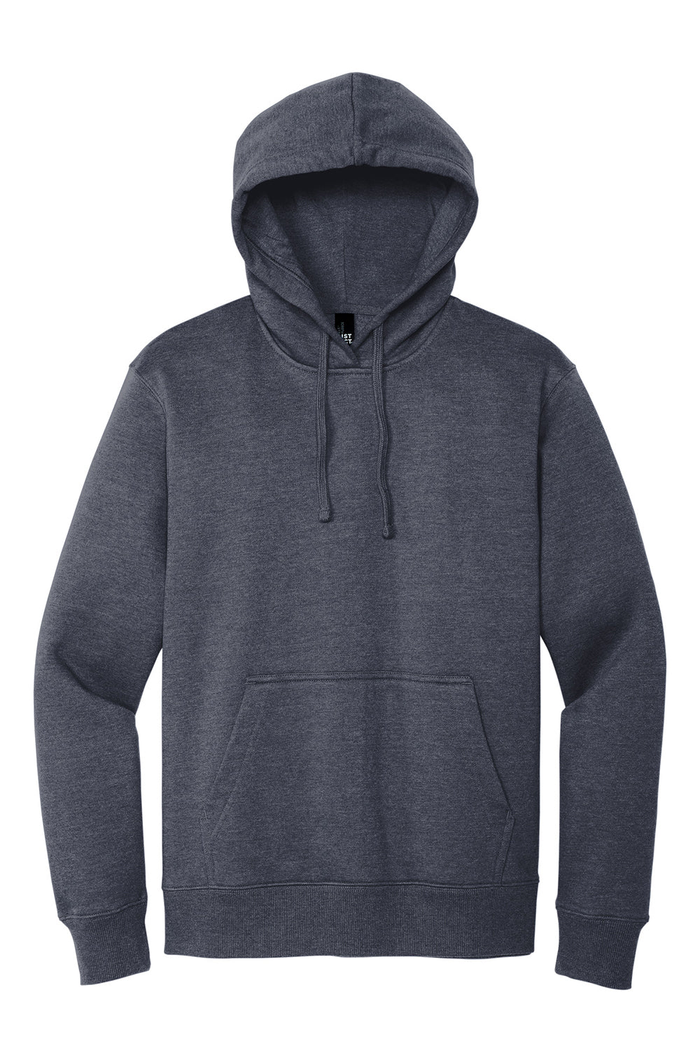 District DT6600 Mens V.I.T. Heavyweight Fleece Hooded Sweatshirt Hoodie Heather Navy Blue Flat Front