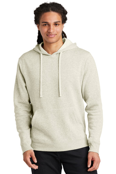 District DT6600 Mens V.I.T. Heavyweight Fleece Hooded Sweatshirt Hoodie Heather Oatmeal Model Front