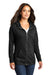 District DT665 Womens Medal Full Zip Hooded Sweatshirt Hoodie Black Model 3q