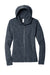 District DT665 Womens Medal Full Zip Hooded Sweatshirt Hoodie New Navy Blue Flat Front